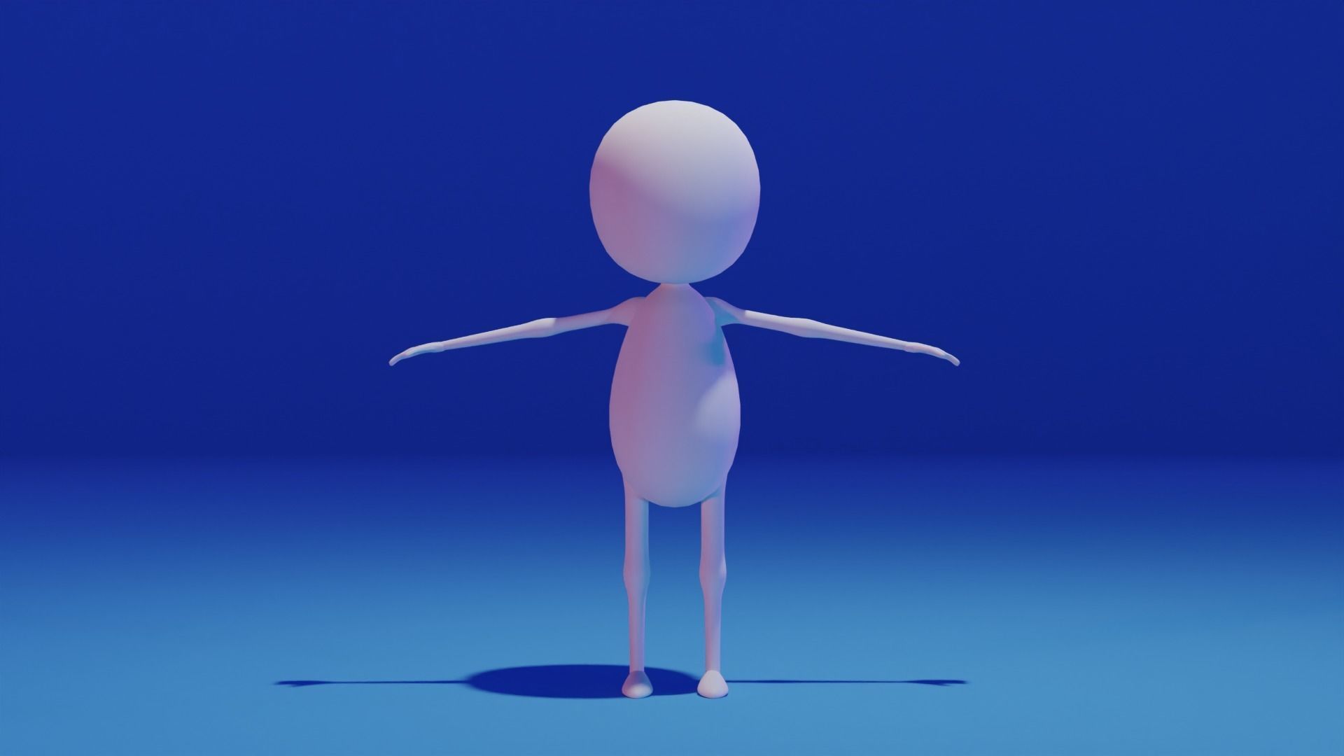 Stickman person Low-poly 3D model_4