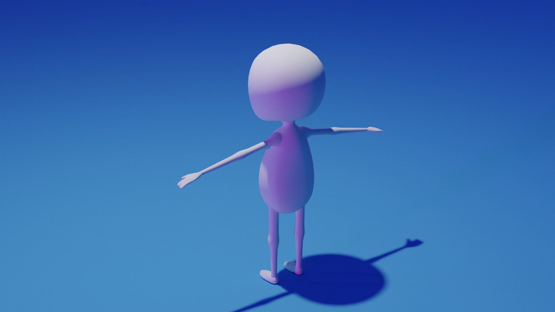 Stickman person Low-poly 3D model_6