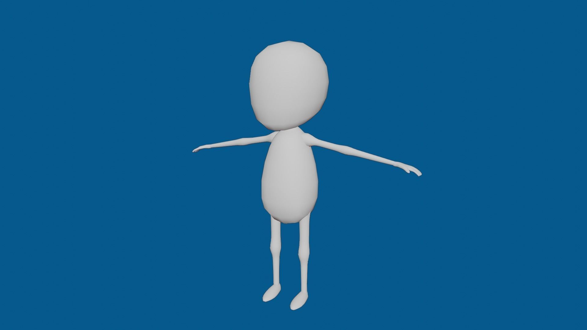 Stickman person Low-poly 3D model_11