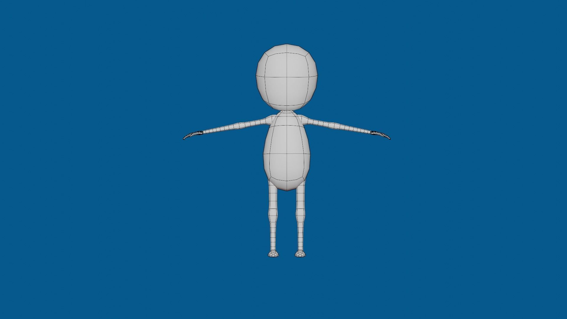 Stickman person Low-poly 3D model_7