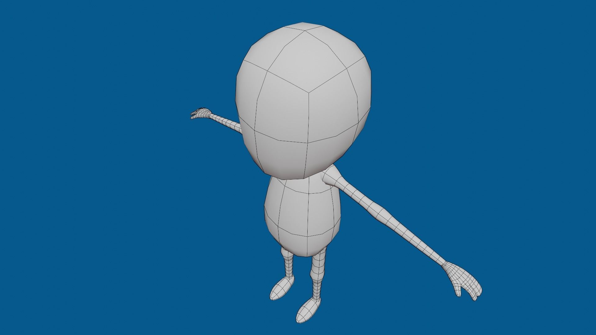 Stickman person Low-poly 3D model_10