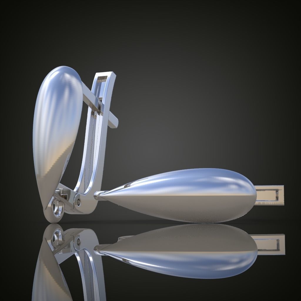 Earring 3D model 3D printable model 0126 3D print model_4