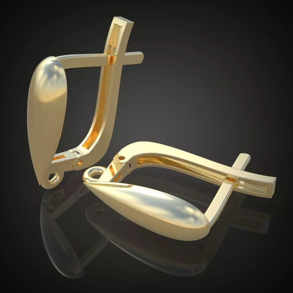 Earring 3D model 3D printable model 0126 3D print model_0