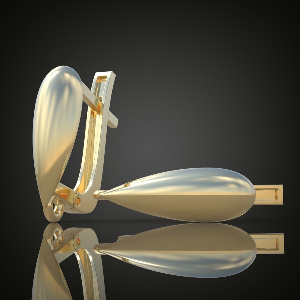 Earring 3D model 3D printable model 0126 3D print model_5