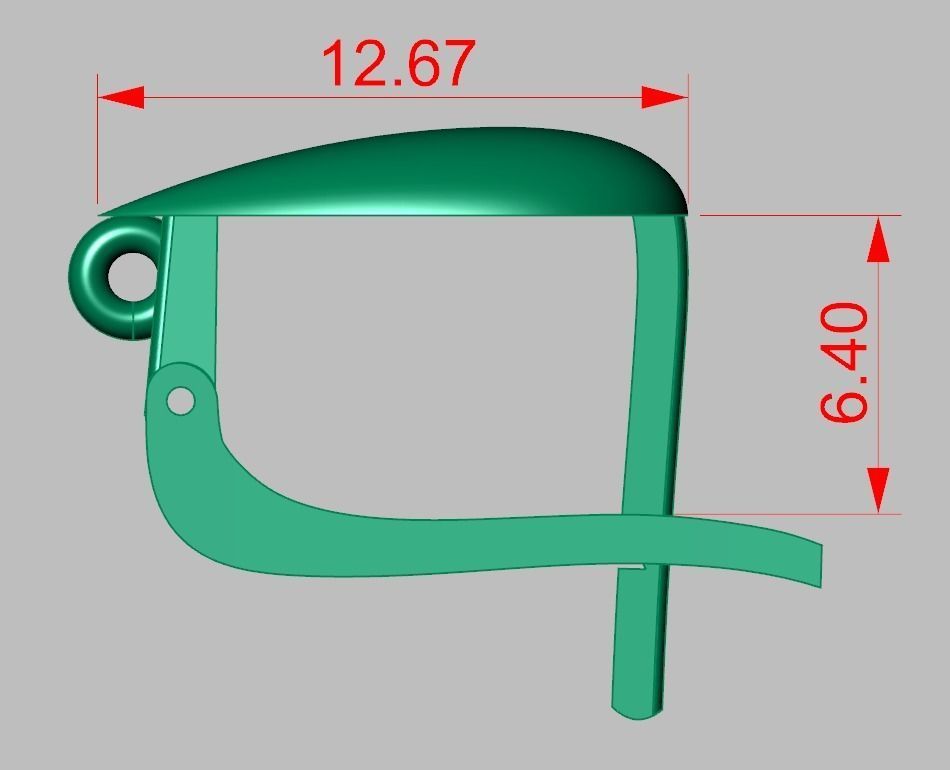 Earring 3D model 3D printable model 0126 3D print model_14