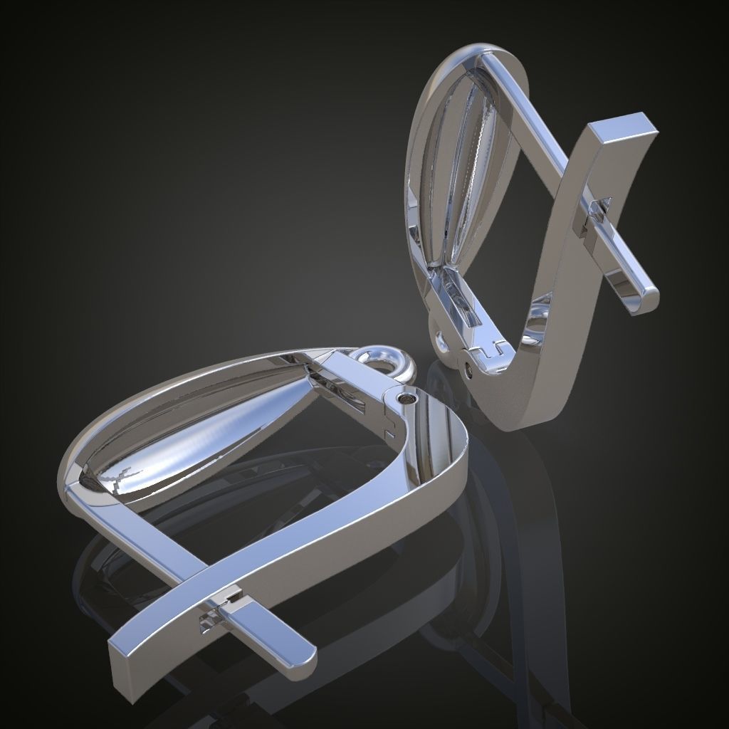 Earring 3D model 3D printable model 0126 3D print model_7