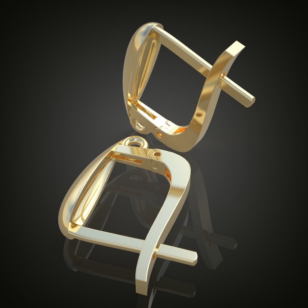 Earring 3D model 3D printable model 0126 3D print model_8