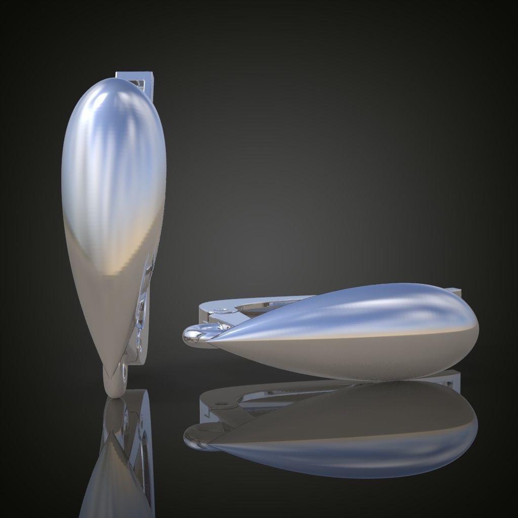Earring 3D model 3D printable model 0126 3D print model_3