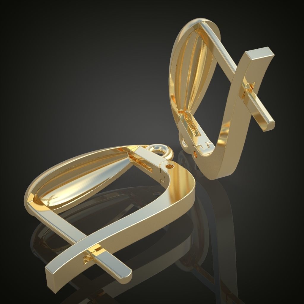 Earring 3D model 3D printable model 0126 3D print model_6