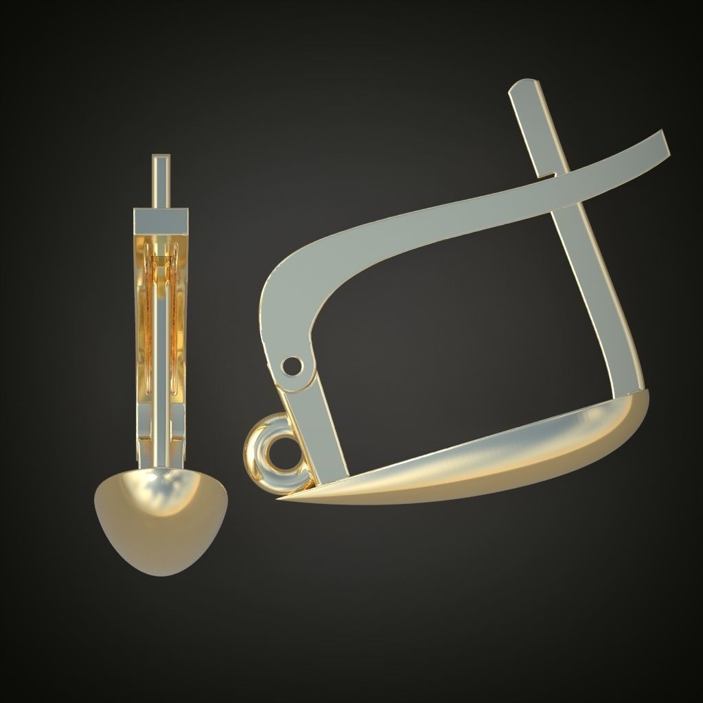 Earring 3D model 3D printable model 0126 3D print model_11