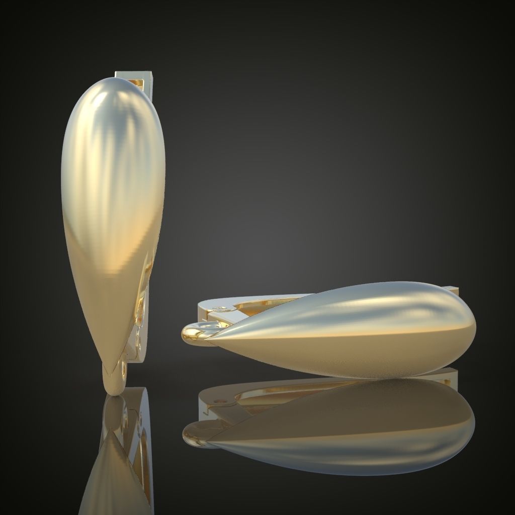 Earring 3D model 3D printable model 0126 3D print model_2