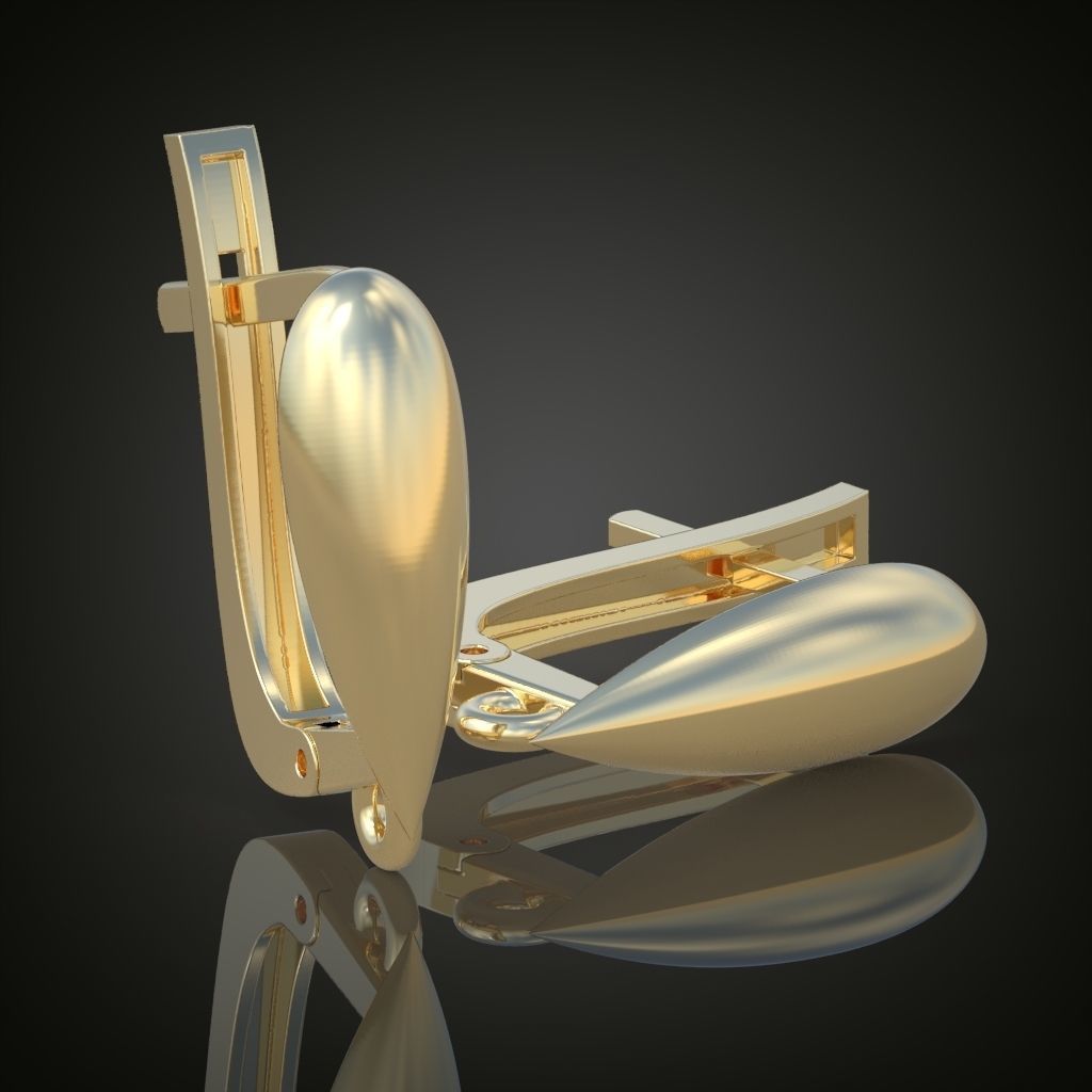 Earring 3D model 3D printable model 0126 3D print model_12