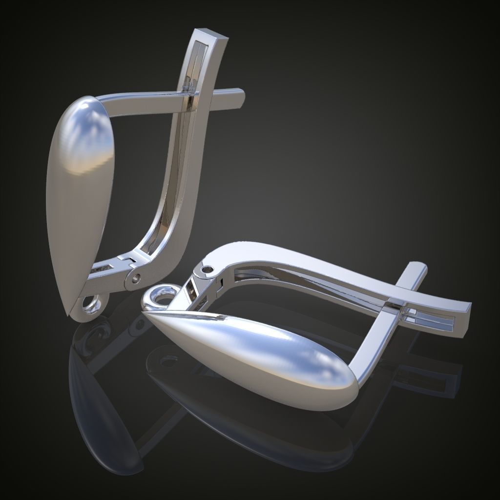 Earring 3D model 3D printable model 0126 3D print model_1