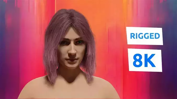  Joana Rigged character for the metaverse 3D model