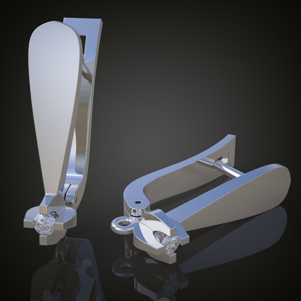 Earring 3D model 3D printable model 0127-20ol26 Free 3D print model_3