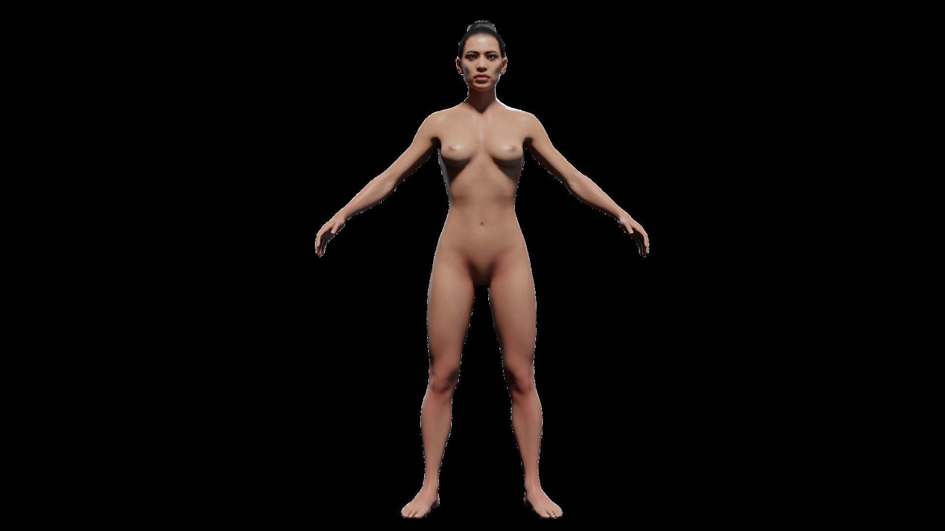 Photorealistic Human - Kim Rigged 3d Model for Blender 3D model_6