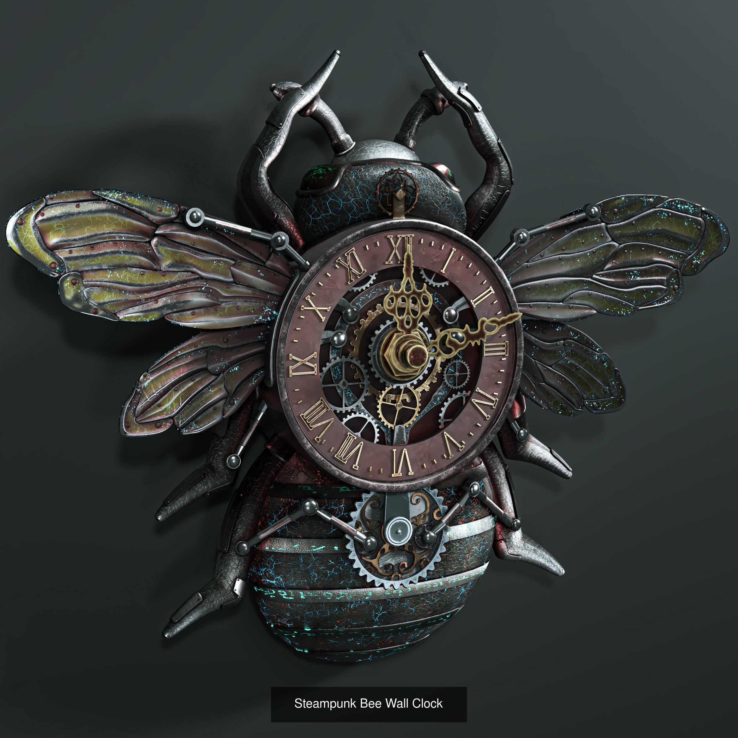 steampunk wall clocks 3D Model Collection_1