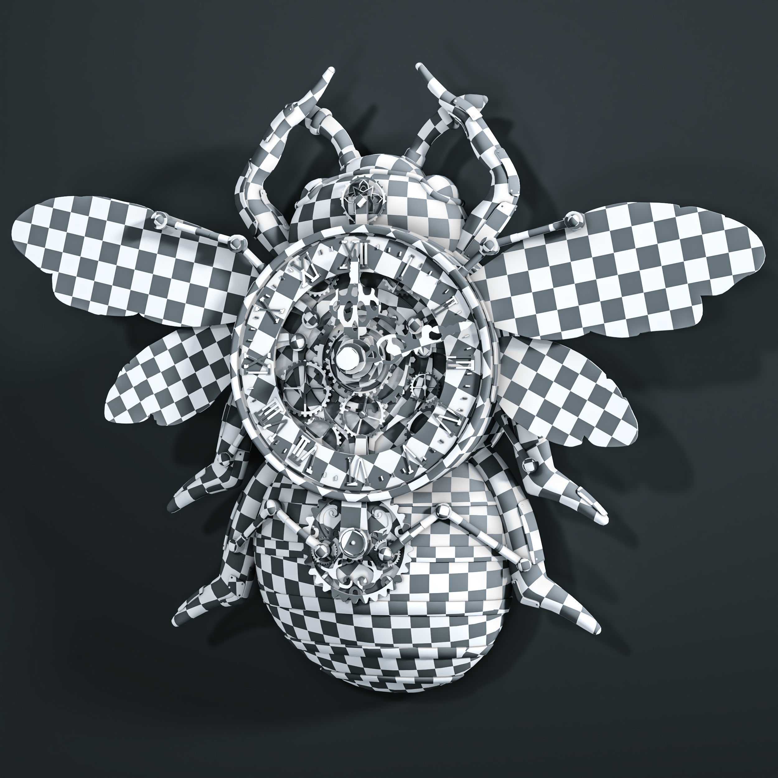 steampunk wall clocks 3D Model Collection_3