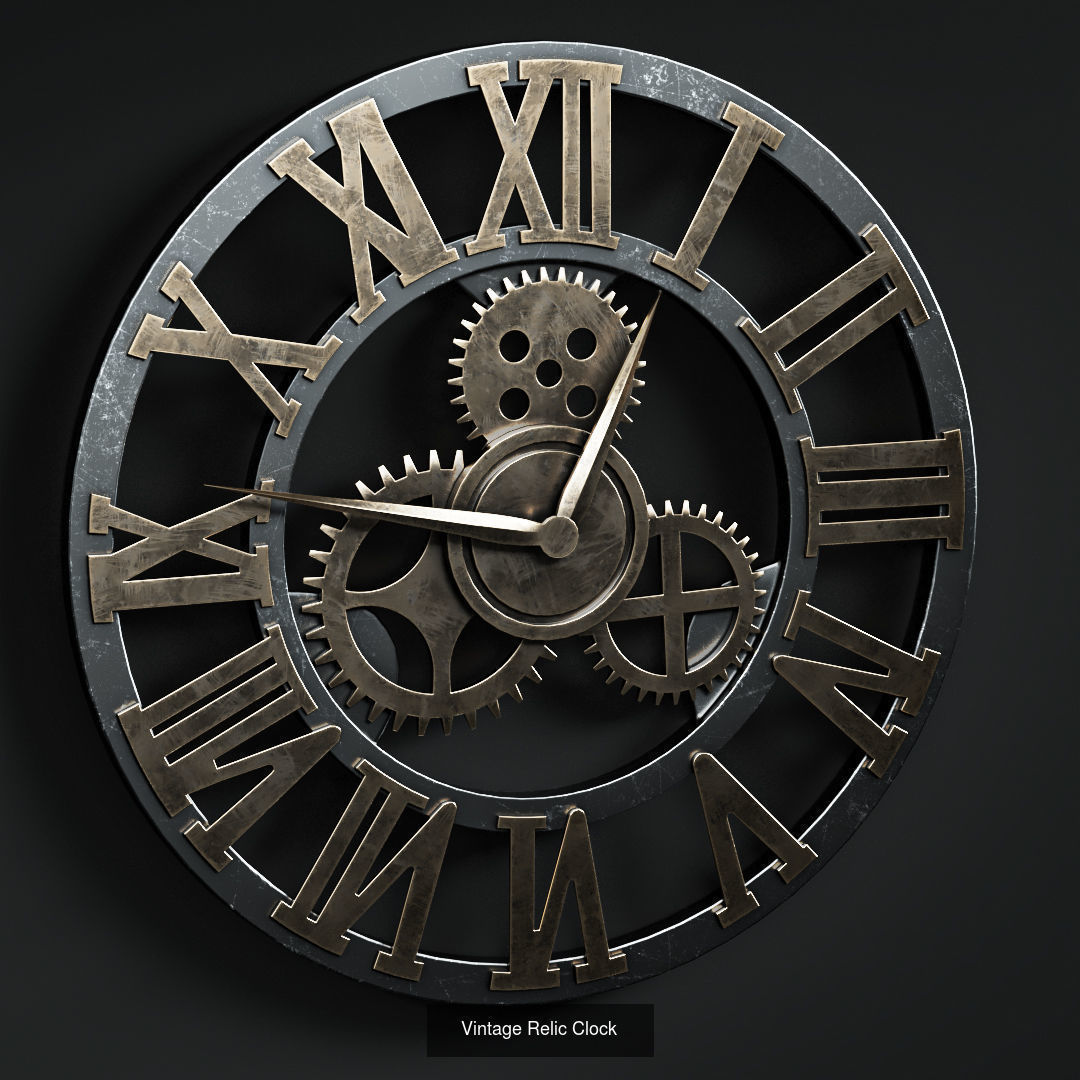 steampunk wall clocks 3D Model Collection_4