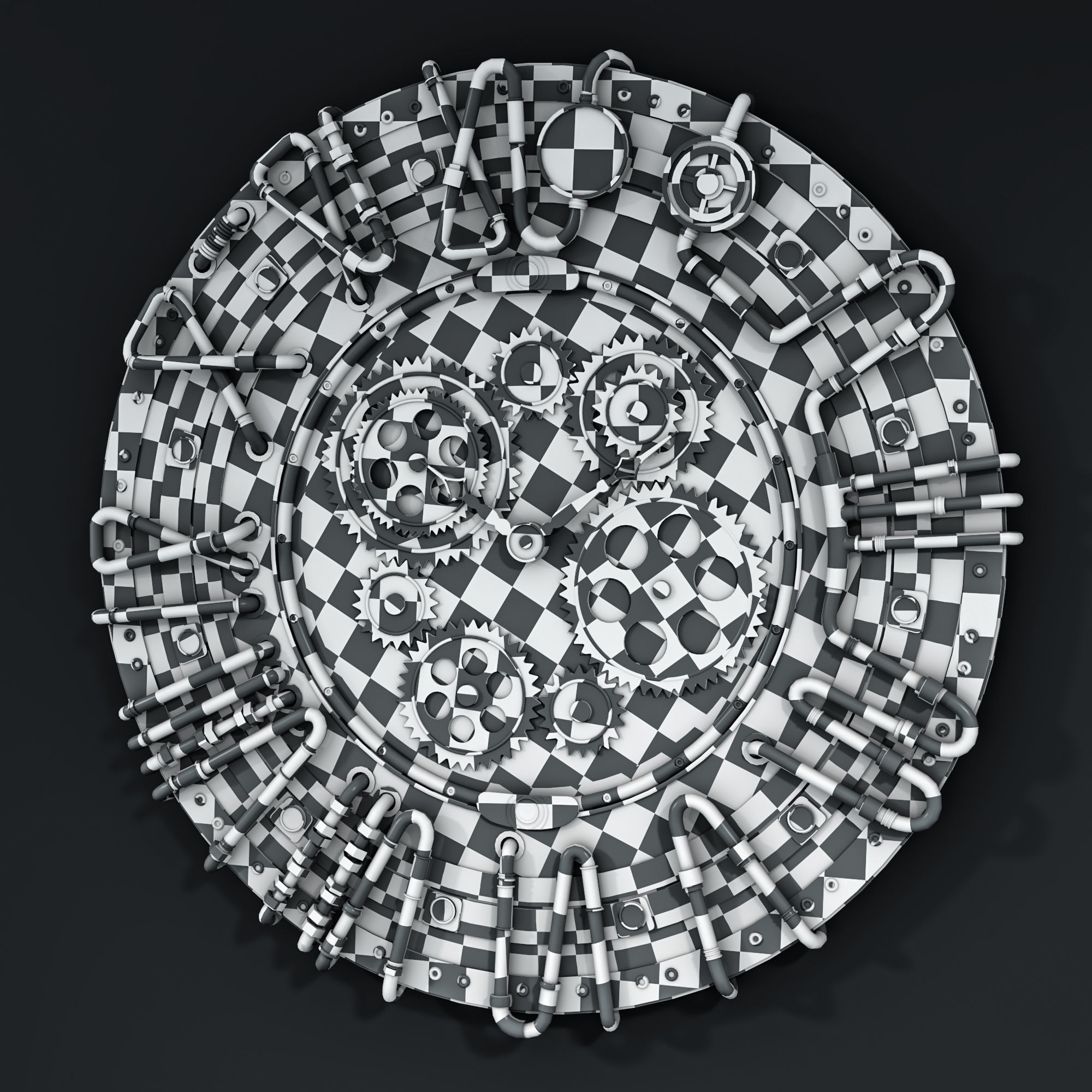 steampunk wall clocks 3D Model Collection_9