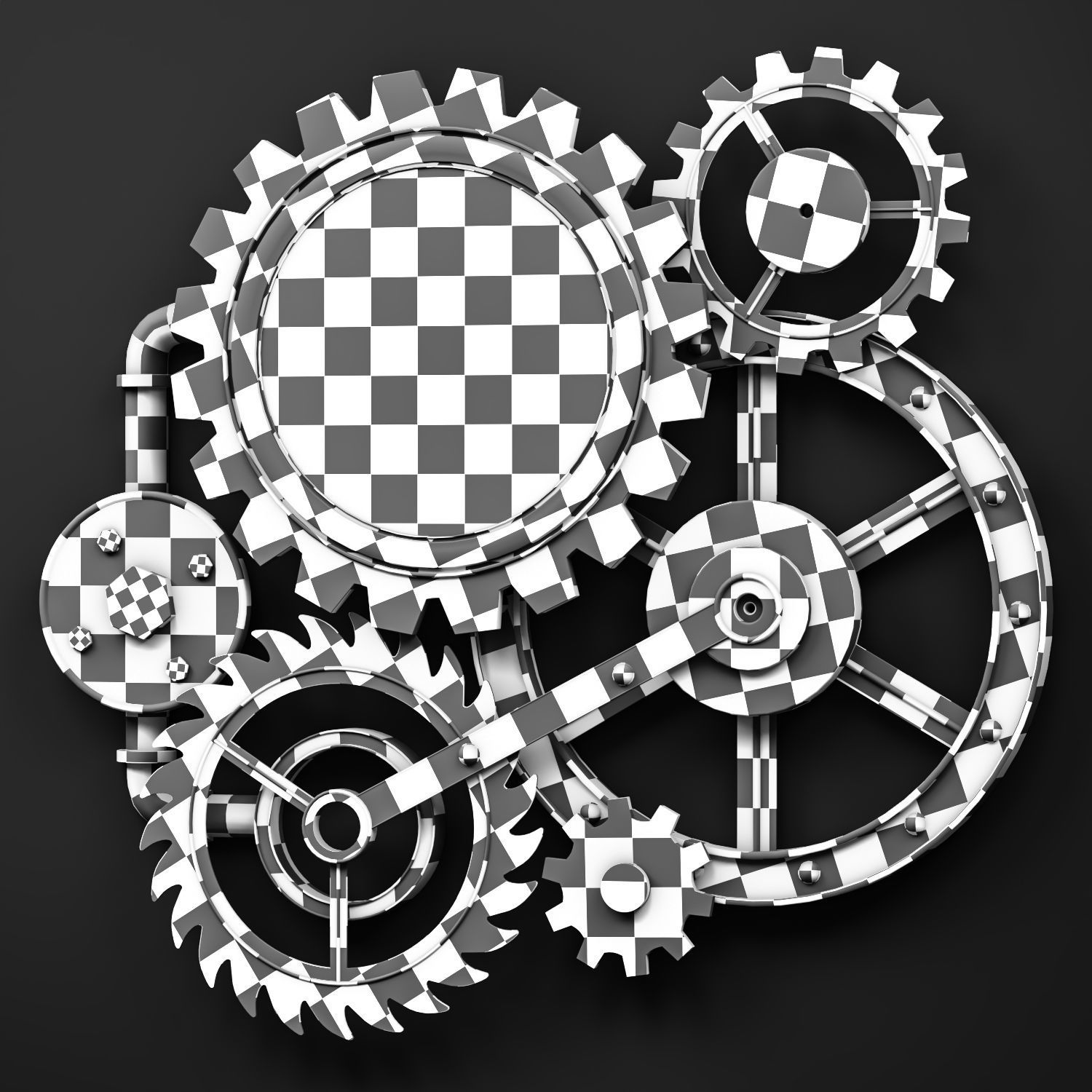 steampunk wall clocks 3D Model Collection_12