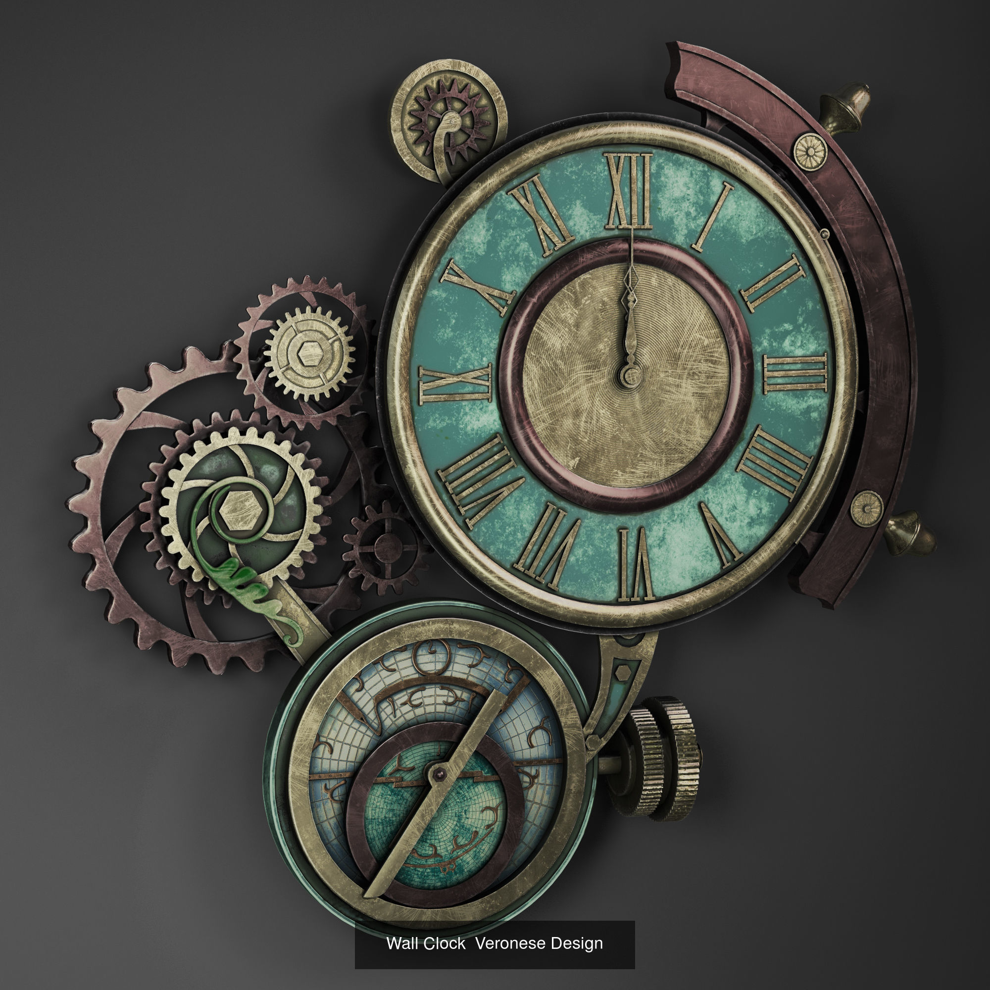 steampunk wall clocks 3D Model Collection_14