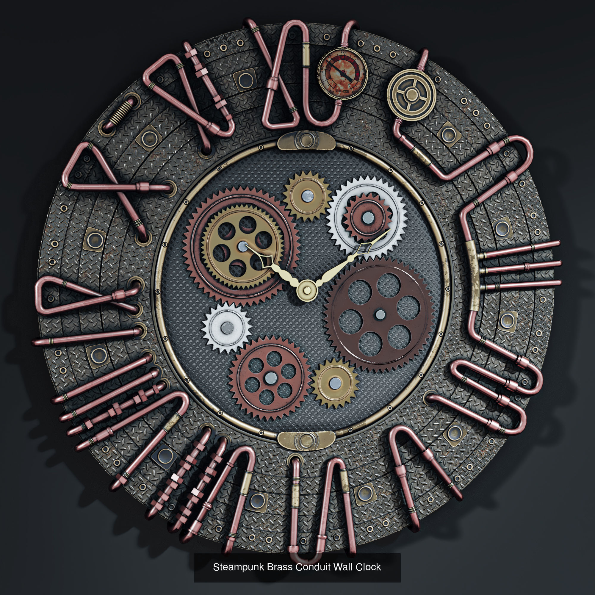 steampunk wall clocks 3D Model Collection_7