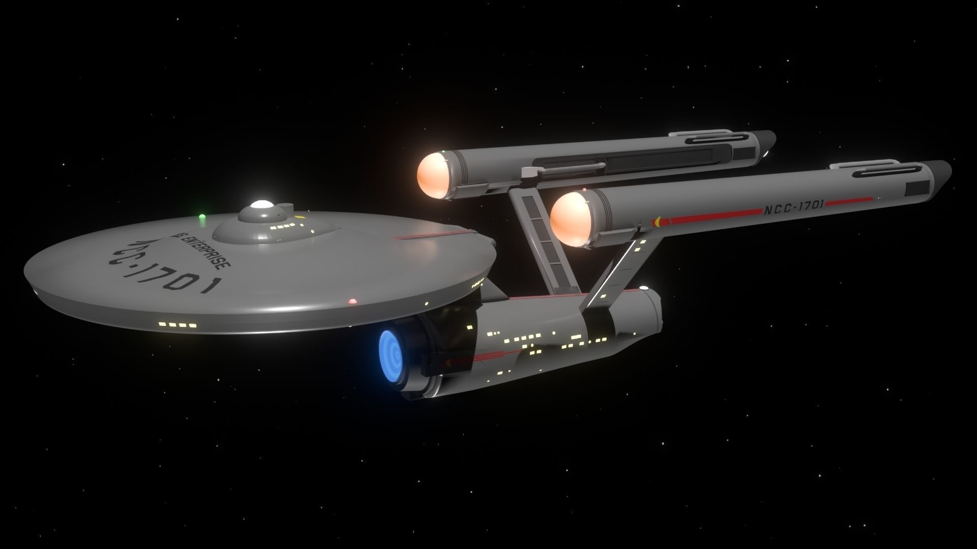 Modified USS Enterprise from the Original Television Series 3D model_10