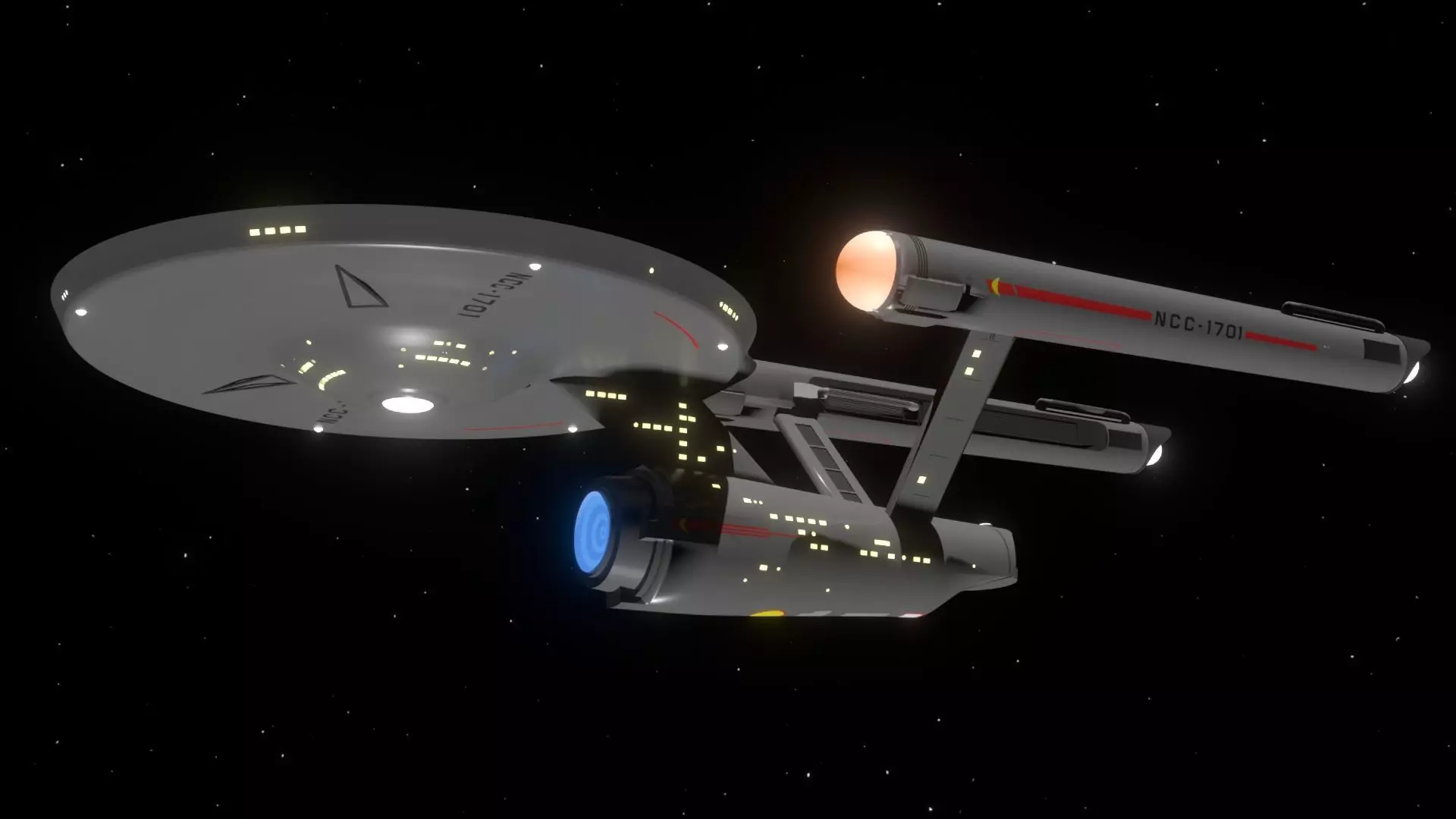 Modified USS Enterprise from the Original Television Series 3D model_0