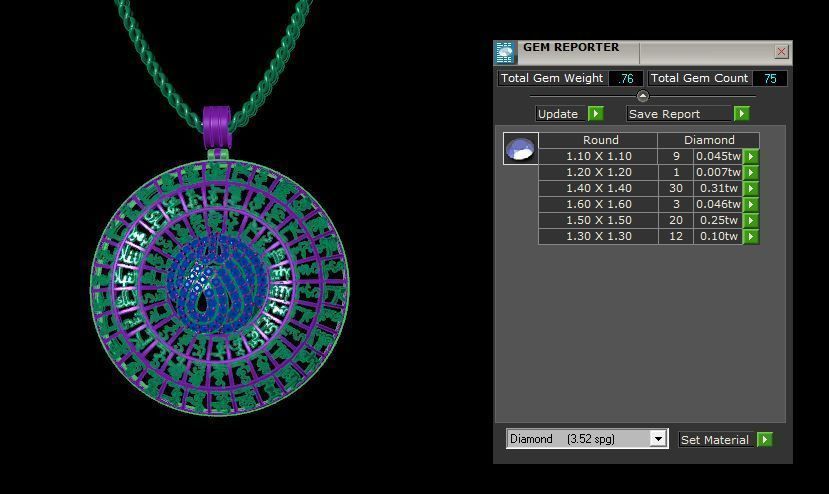 ALLAH Names Pendant 3D print model_3