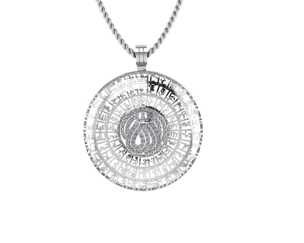ALLAH Names Pendant 3D print model_1