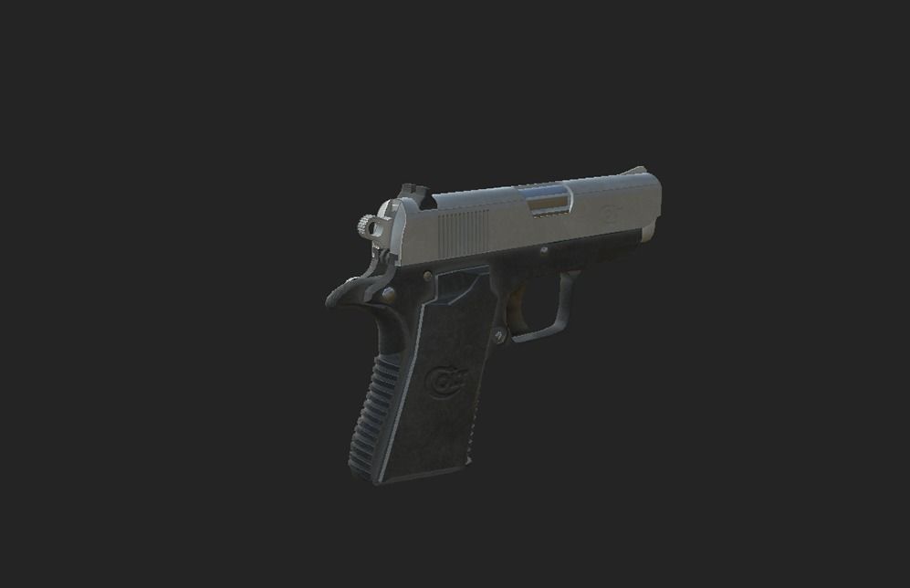 Modern Pistol 5 Low-poly 3D model_9