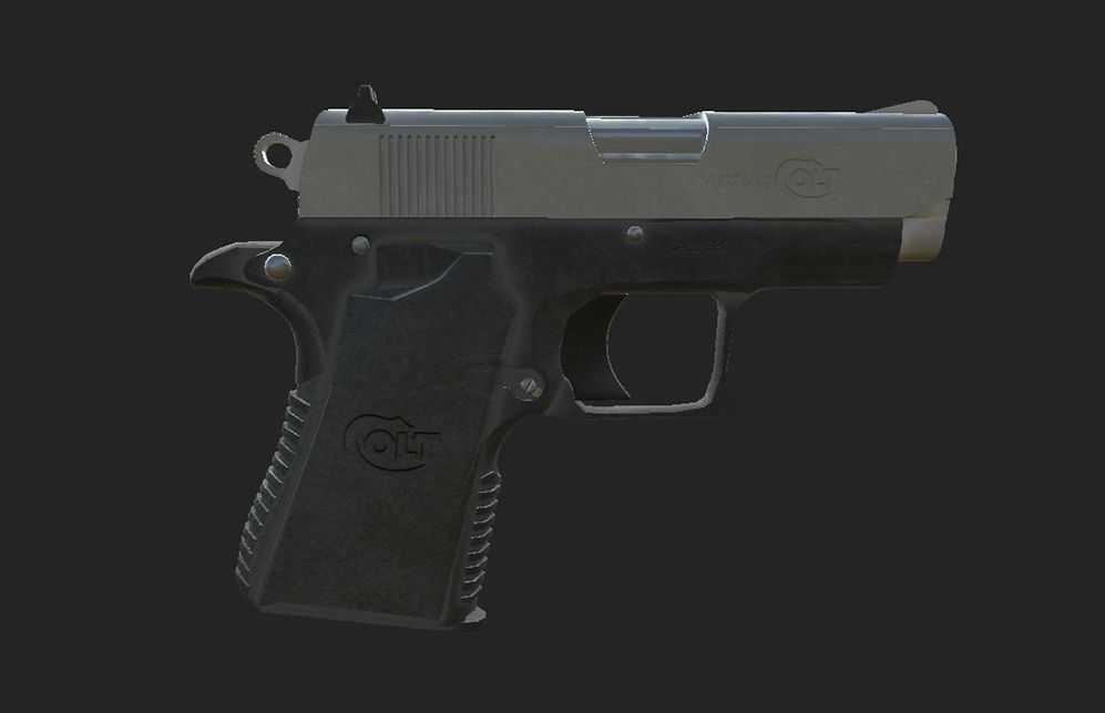 Modern Pistol 5 Low-poly 3D model_7