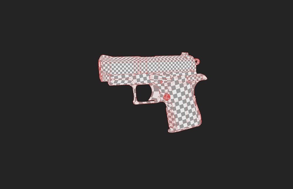 Modern Pistol 5 Low-poly 3D model_3