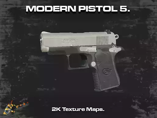 Modern Pistol 5 Low-poly 3D model Modern Pistol 5 Low-poly 3D model