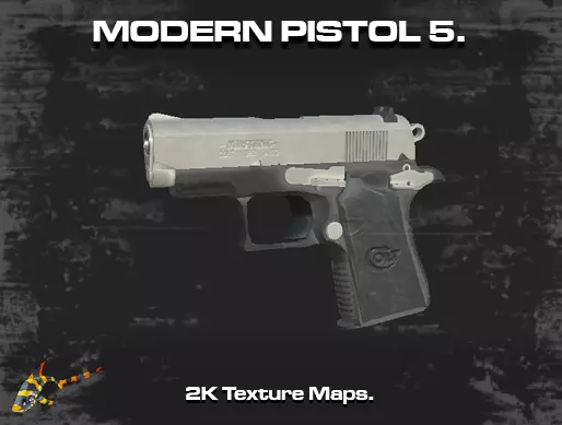 Modern Pistol 5 Low-poly 3D model_0