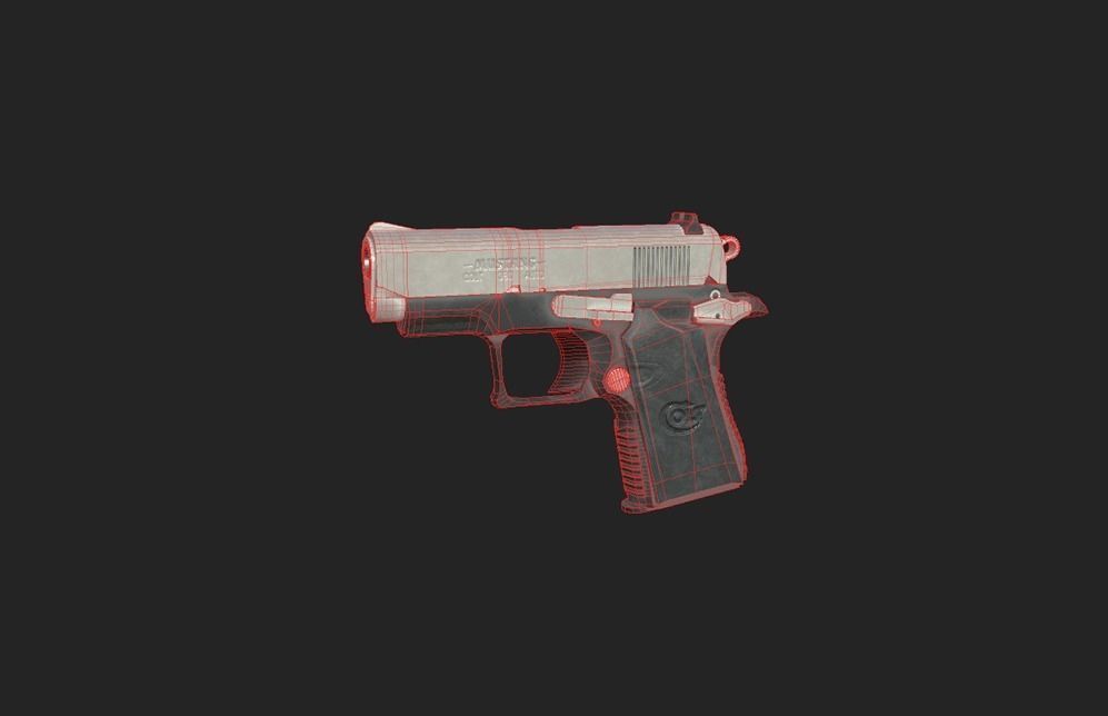 Modern Pistol 5 Low-poly 3D model_5
