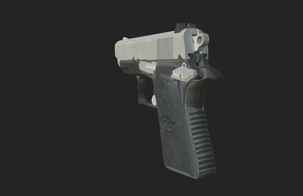 Modern Pistol 5 Low-poly 3D model_10