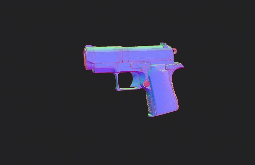 Modern Pistol 5 Low-poly 3D model_1