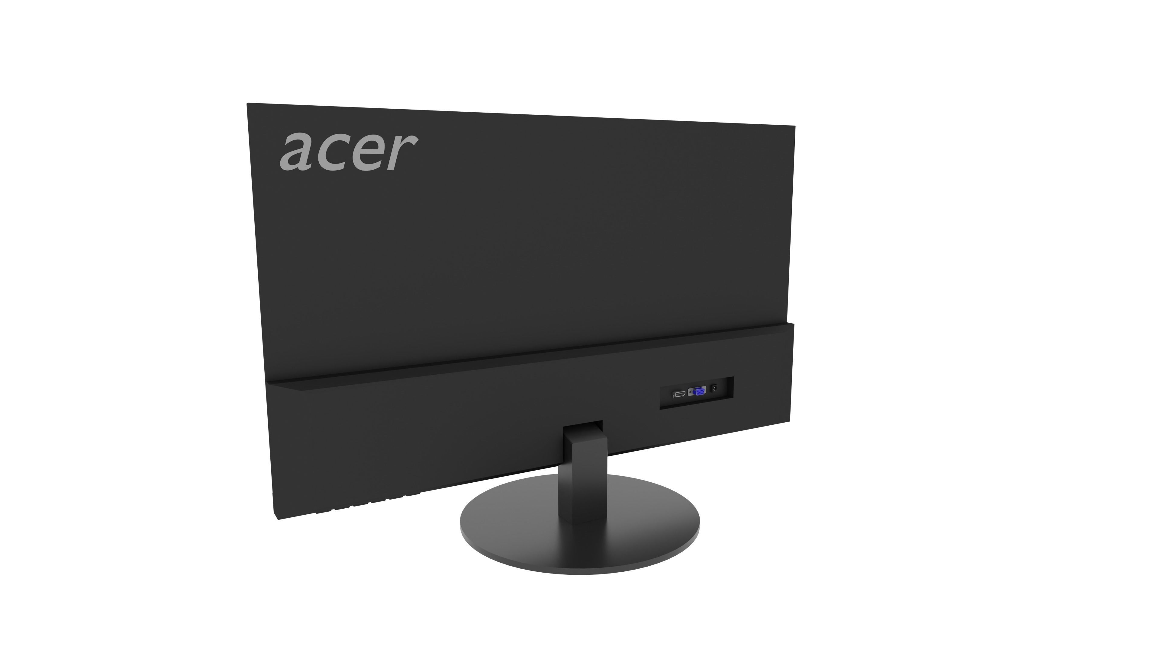 Acer SB230 Monitor Low-poly 3D model_3