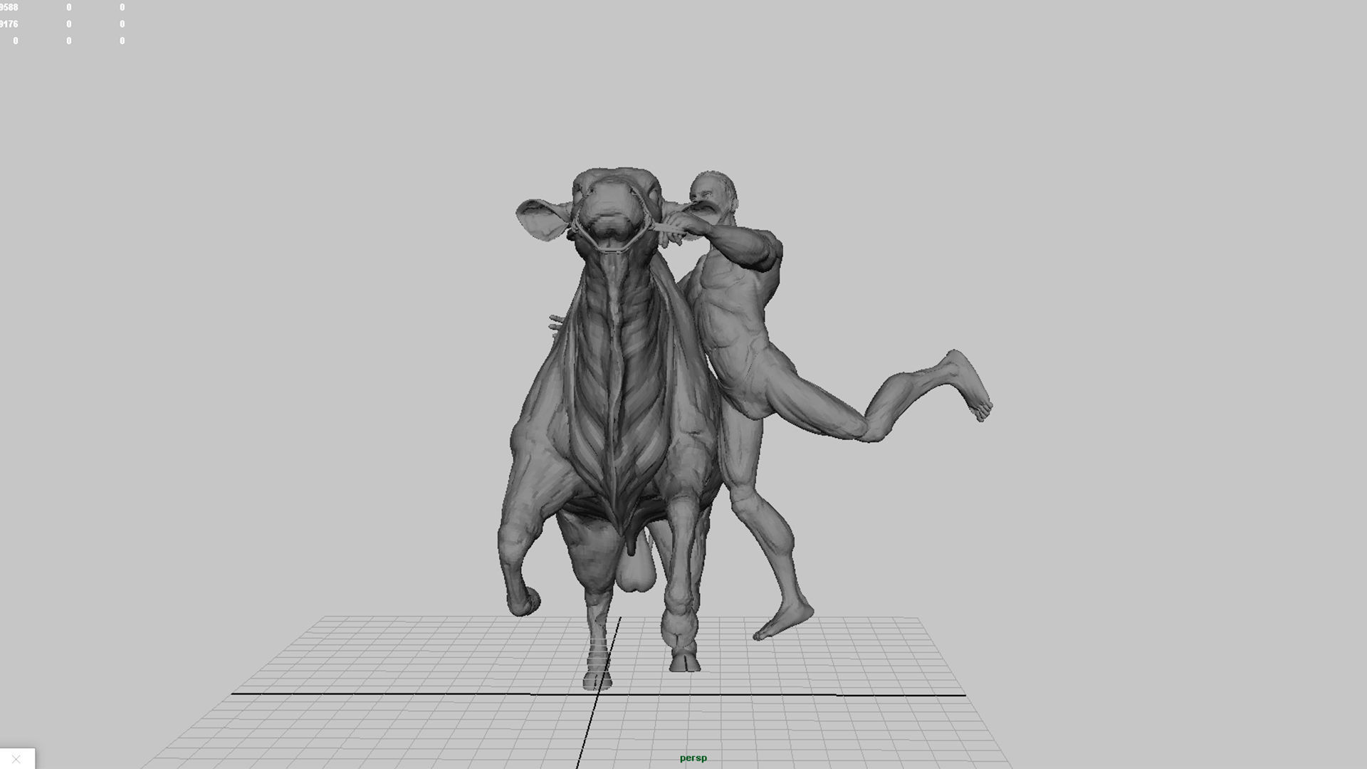 bull sculpture 3D model_1