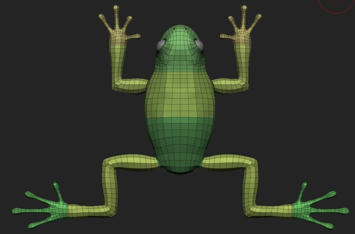 Game Ready Frog on bamboo stick Low-poly 3D model_7