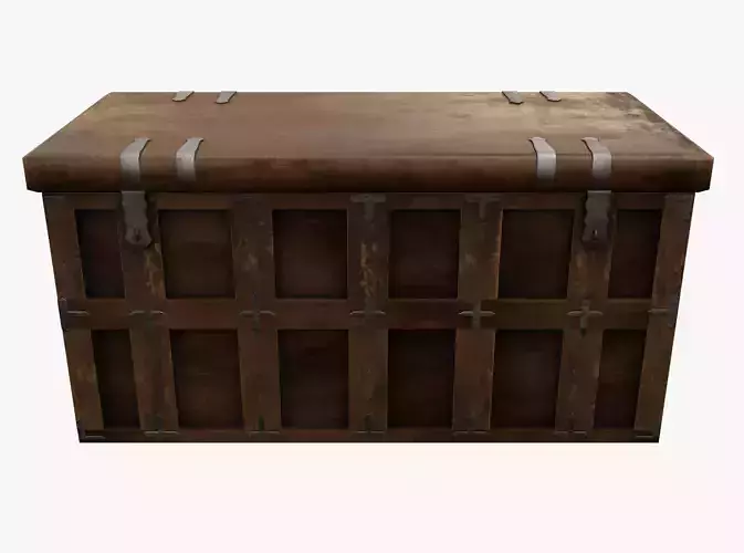 Medieval Treasure Chest Low-poly 3D model