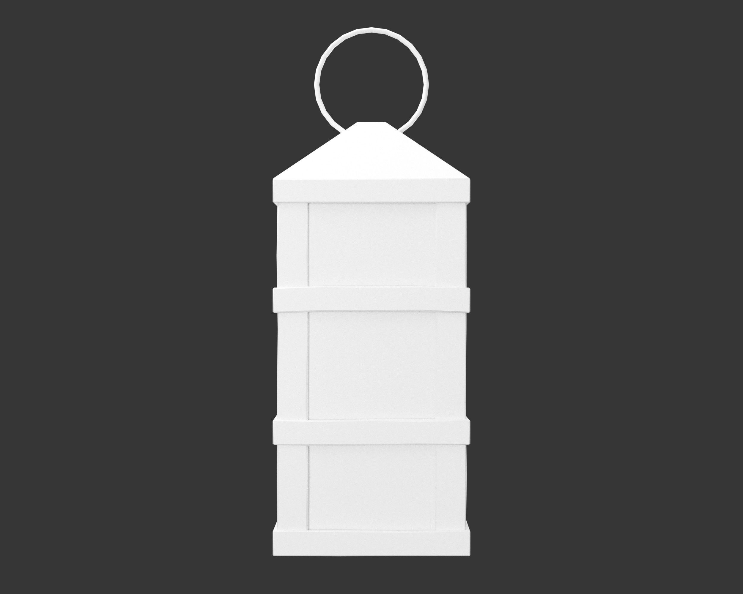 Medieval Crude Lighting Lantern Low-poly 3D model_4