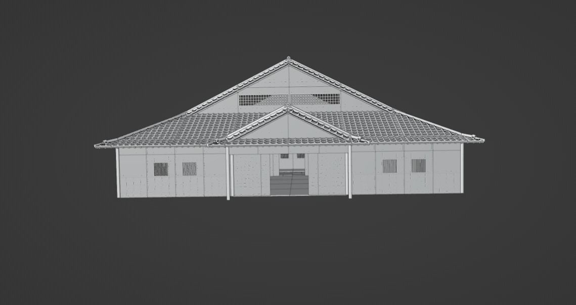 Japanese traditional House Model with Interior Low-poly 3D model_18