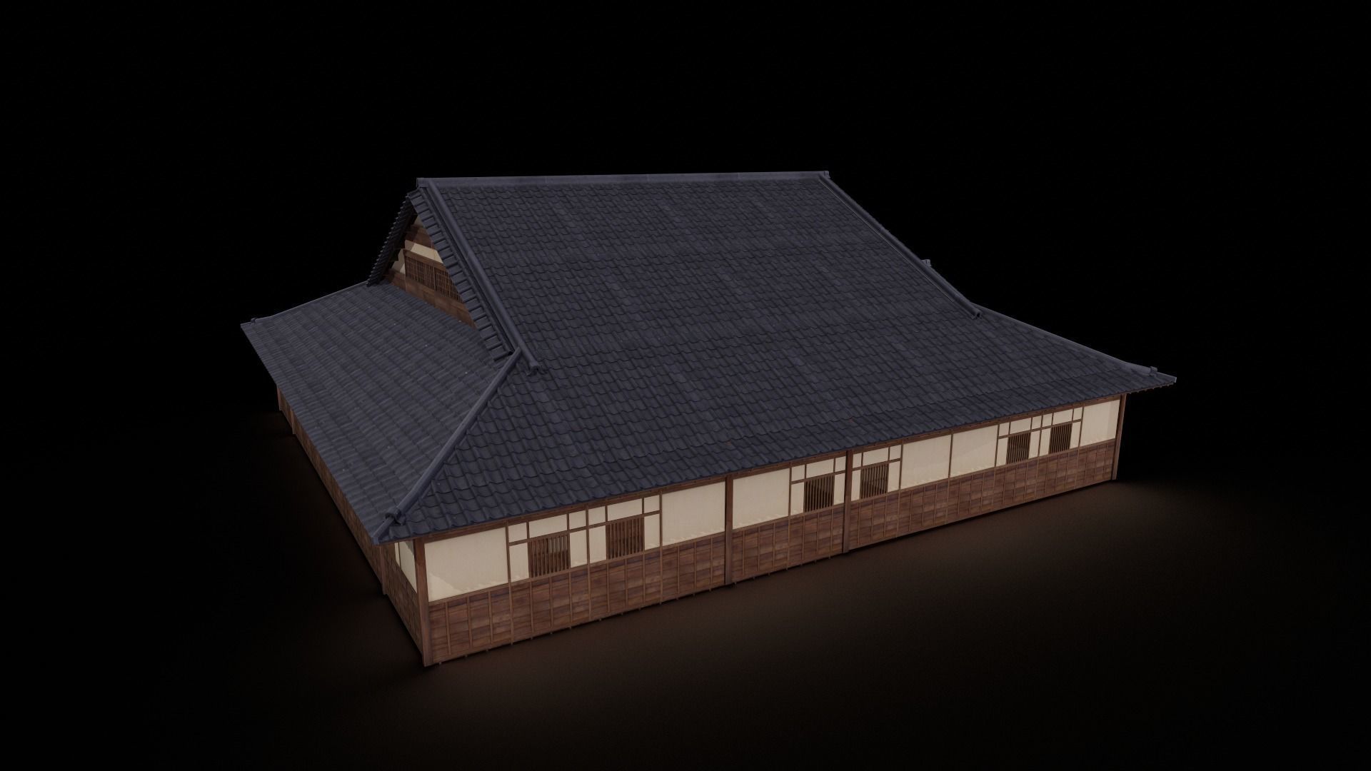 Japanese traditional House Model with Interior Low-poly 3D model_24