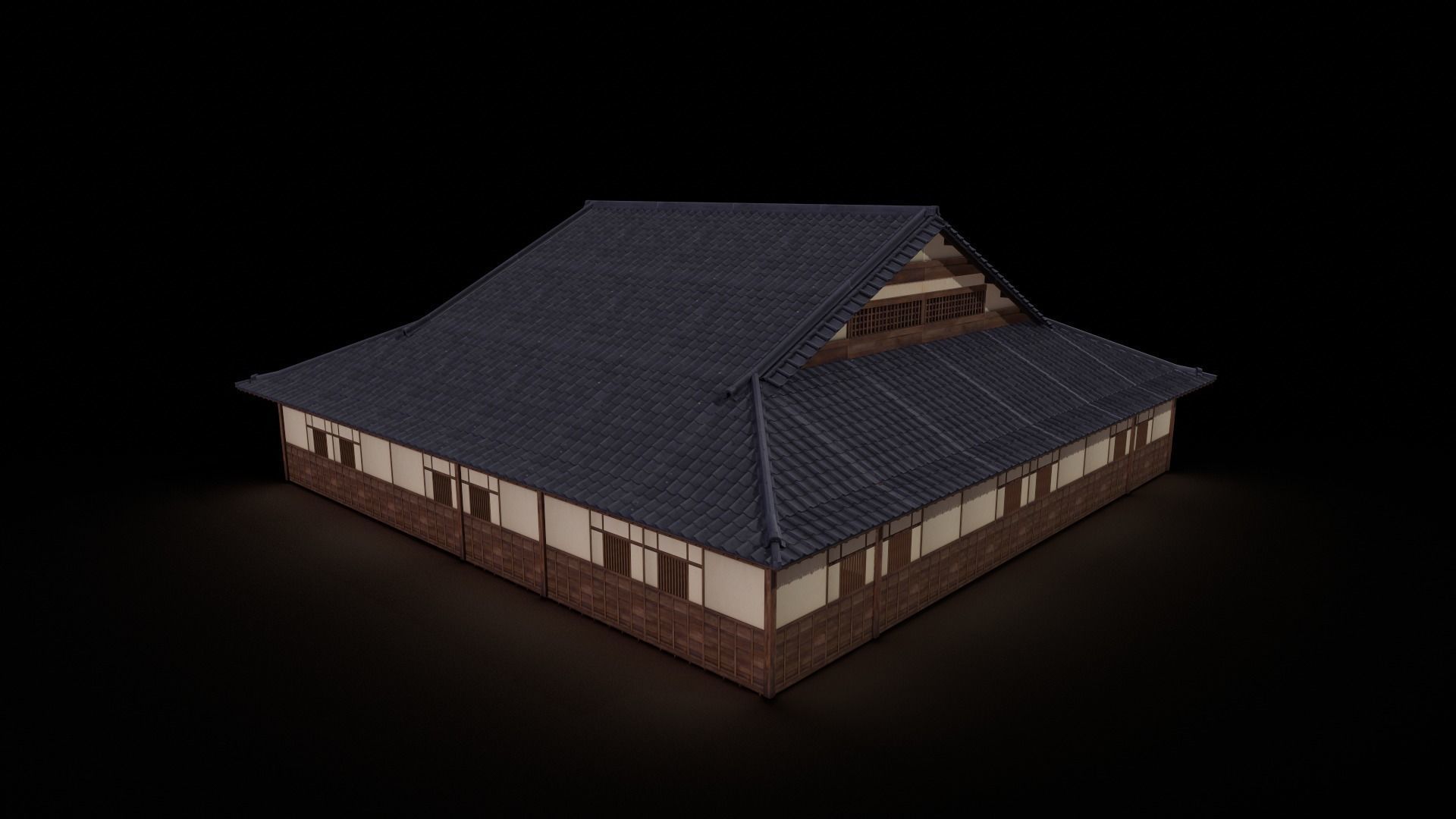 Japanese traditional House Model with Interior Low-poly 3D model_21