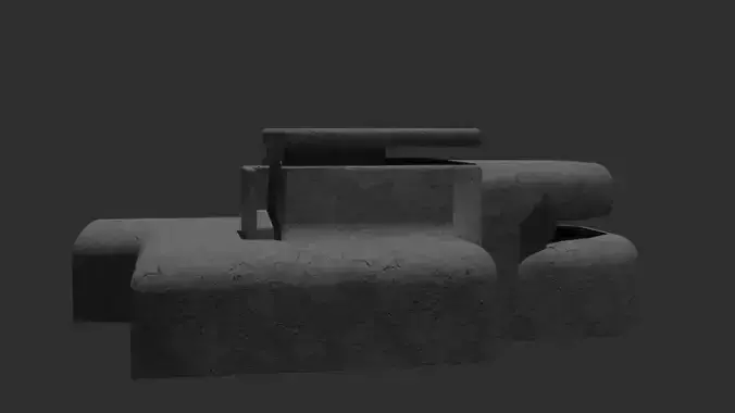 WWII Bunker German Regelbau Atlantic Wall Defense Free 3D model