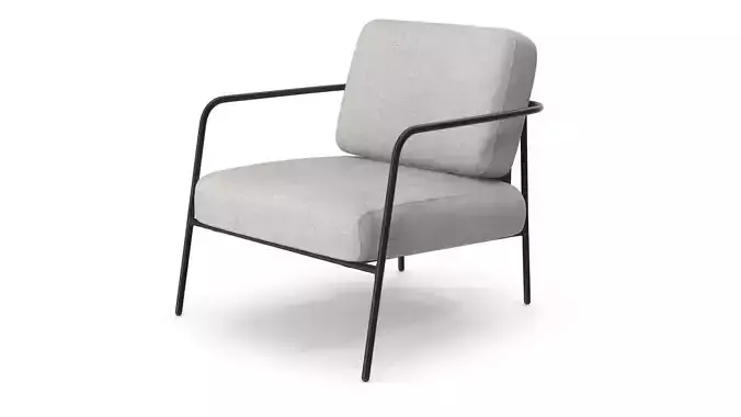 Chair with fabric and metal frame