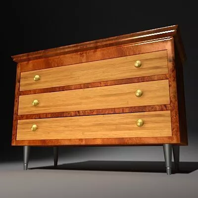 Burled Wood Dresser Free 3D model